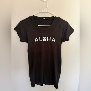 Lululemon Aloha Hawaii Swiftly Tech Shirt Black Women’s 6 Rare